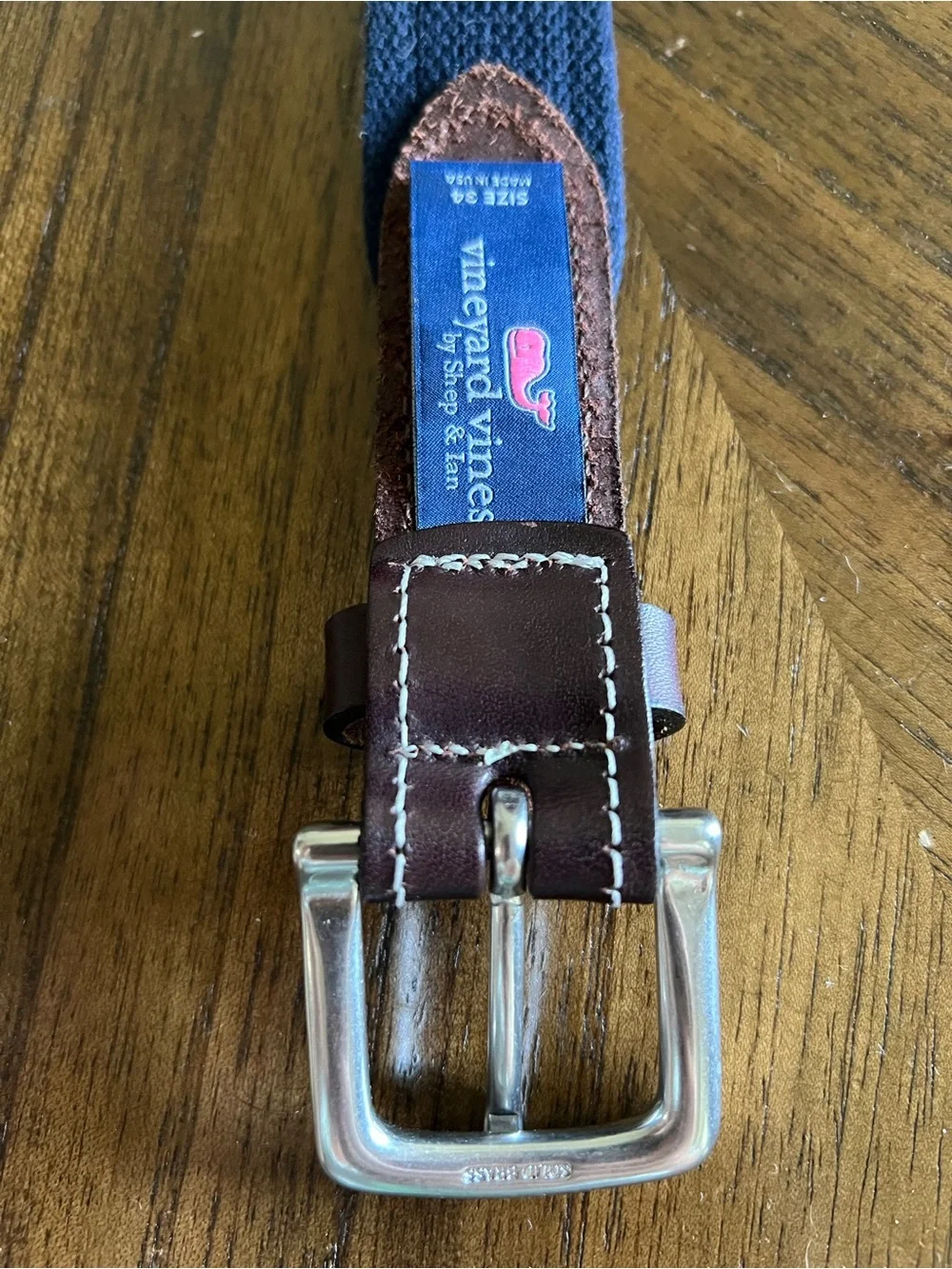 Vineyard Vines Men’s Size 34 Canvas Club Belt Pink Pineapple Coconut Navy Blue